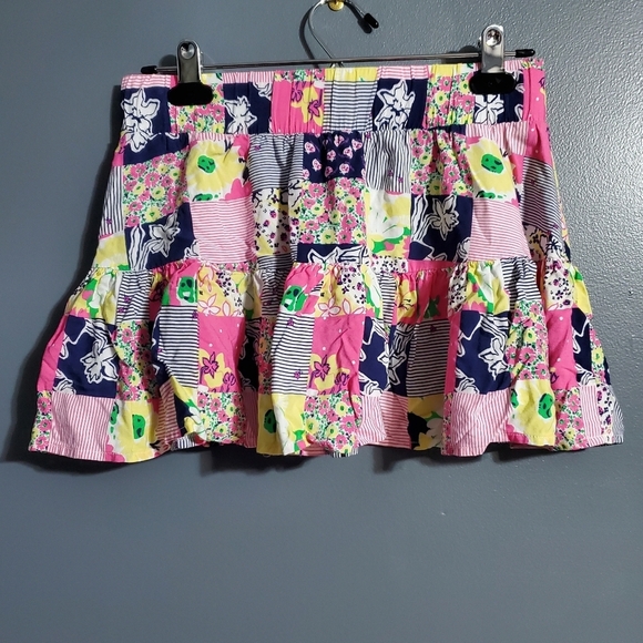 Lilly Pulitzer Quilt Square Mini Skirt Elastic Waist Rayon Size Small - Picture 2 of 4